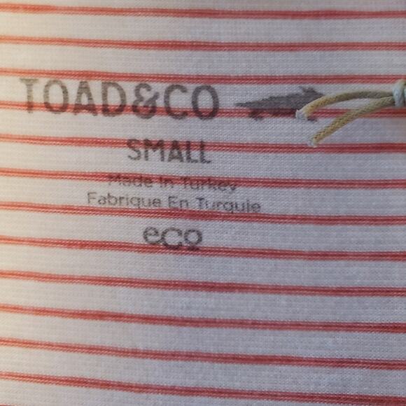 Toad & Co Size S Cue Sleeveless Stretch Dress Pink Mini Stripe Tie Waist Pockets - Picture 3 of 12